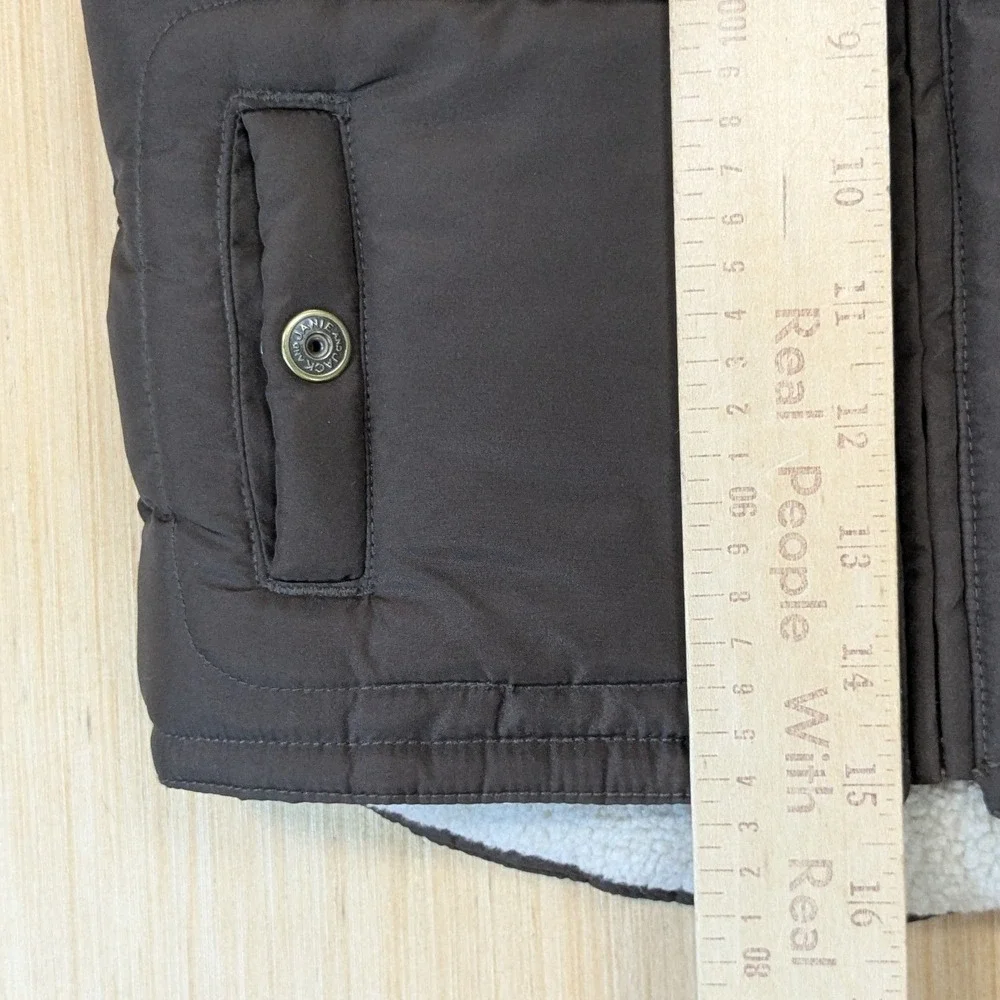 Janie and Jack Kids Brown Puffer Vest Sherpa Lined Grizzly Point 3T